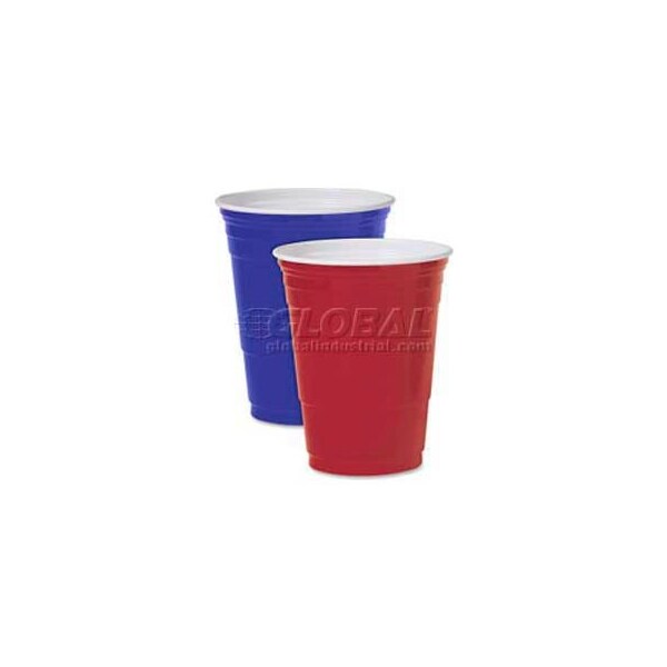 SOLO Plastic Party Cold Cups, Polystyrene, 16 Oz., 50/Pack, Red